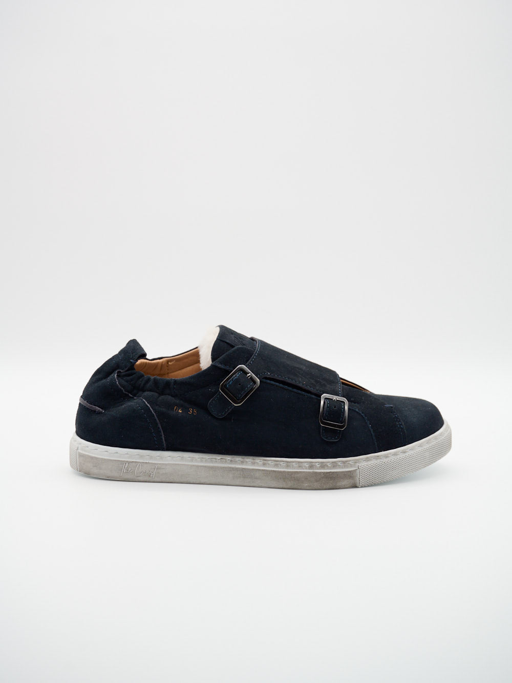 Beni Monk Sneaker Navy Herren Seitenansicht Cashmere Leder