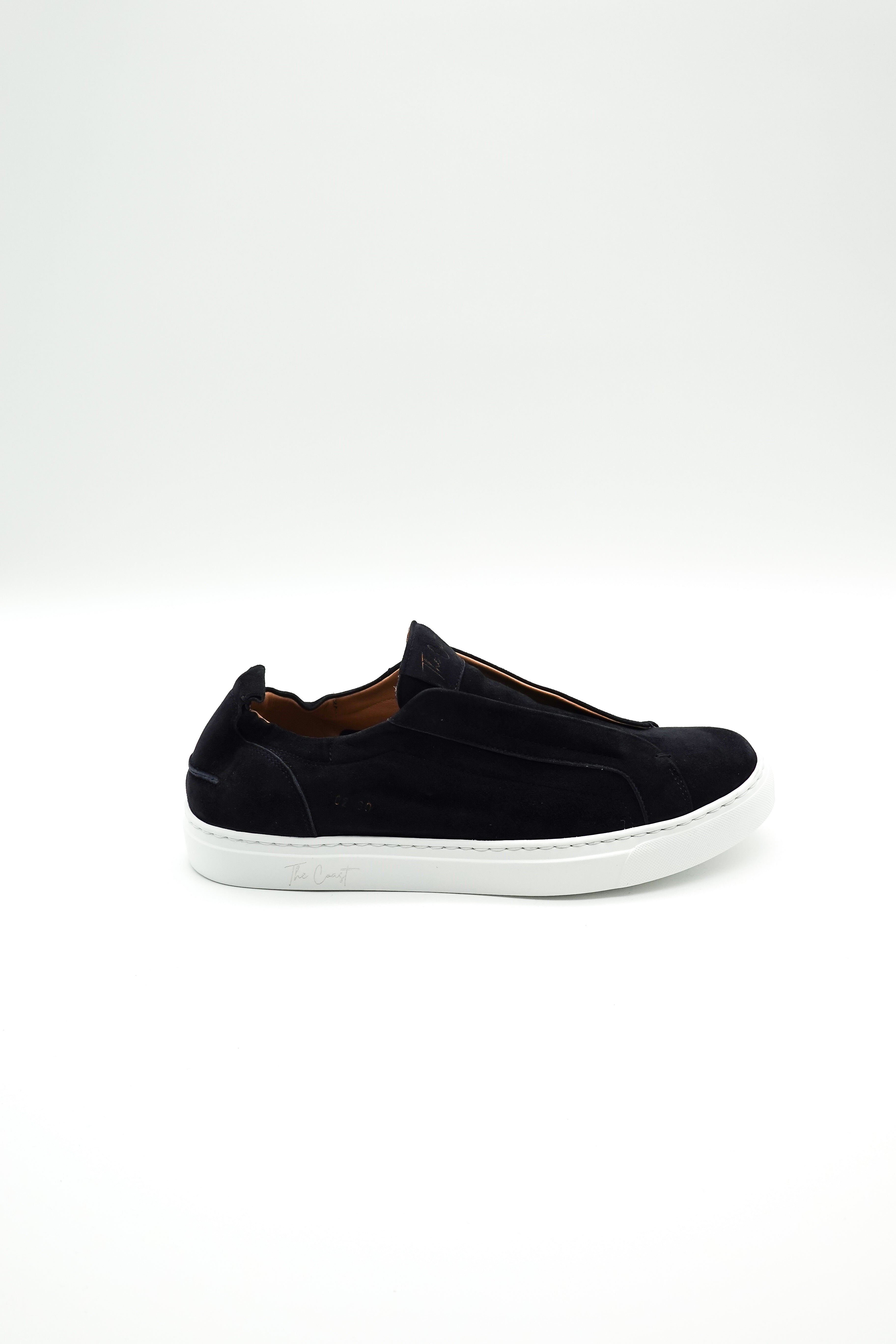 Men's Antonio Suede Slip-On Sneakers in Dark Blue
