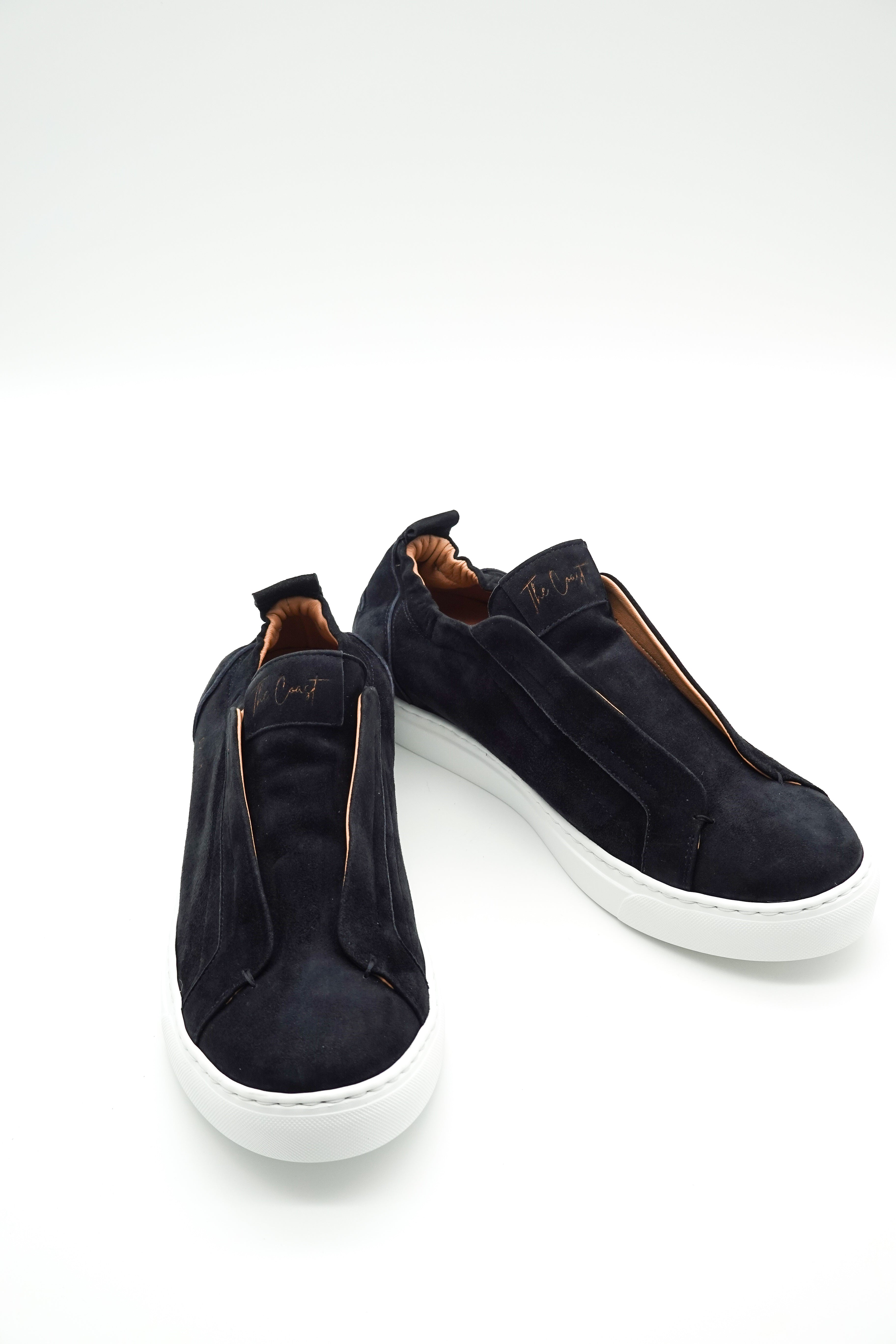 Men's Antonio Suede Slip-On Sneakers in Dark Blue