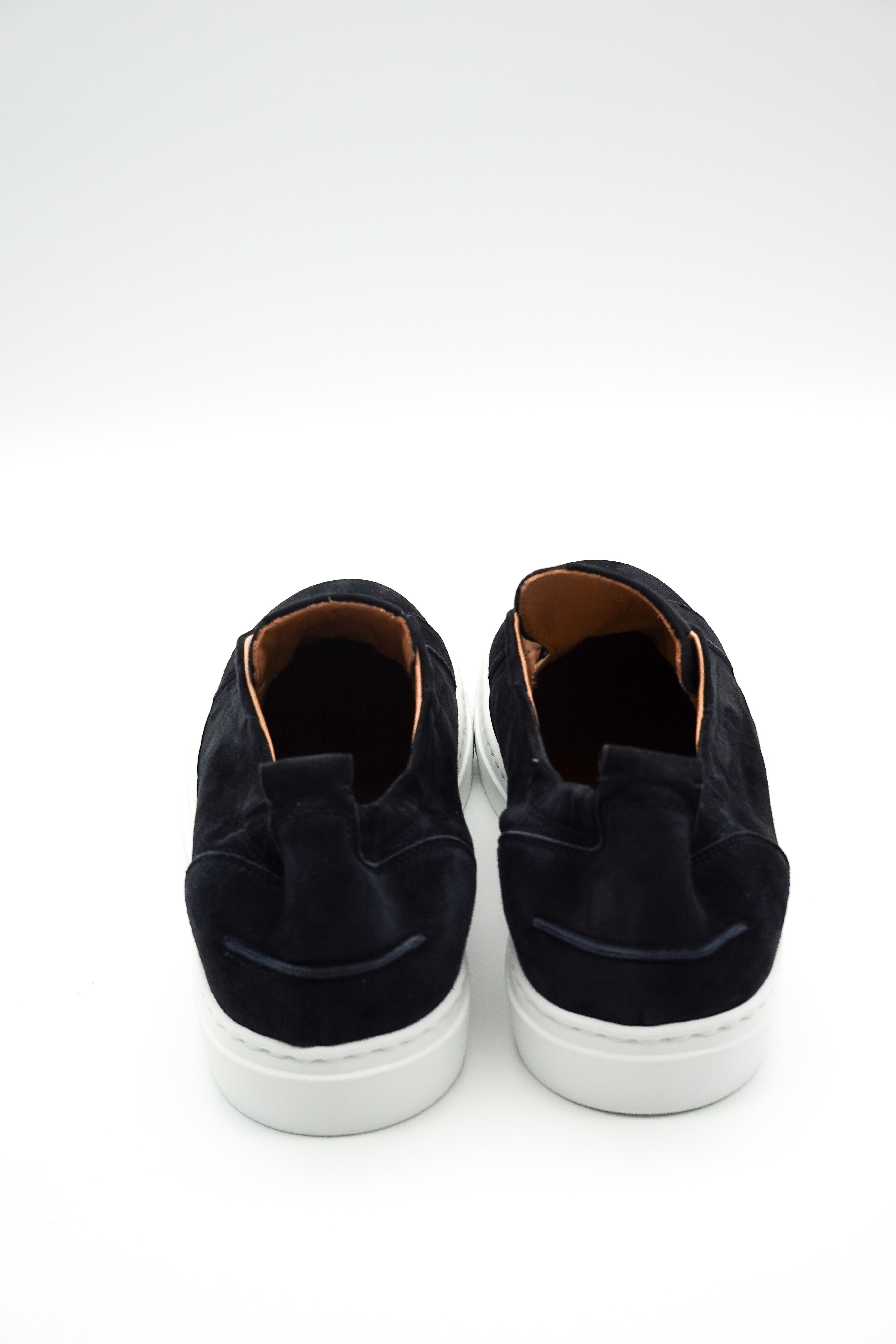 Men's Antonio Suede Slip-On Sneakers in Dark Blue