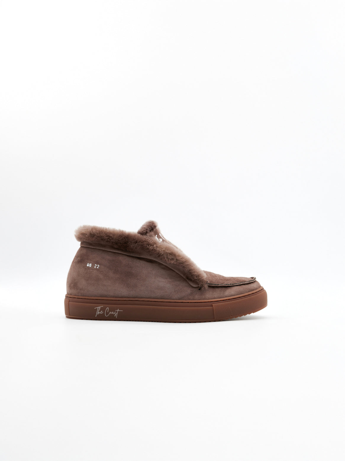 Charlie Damen-Stiefelette in Schokobraunem Kalbsvelours – Außenansicht