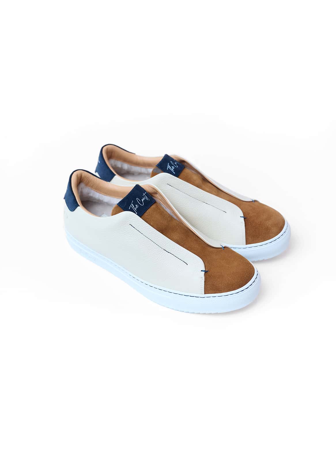 Beni limitierte Slip-In Leder Sneaker für Herren in Creme Cognac