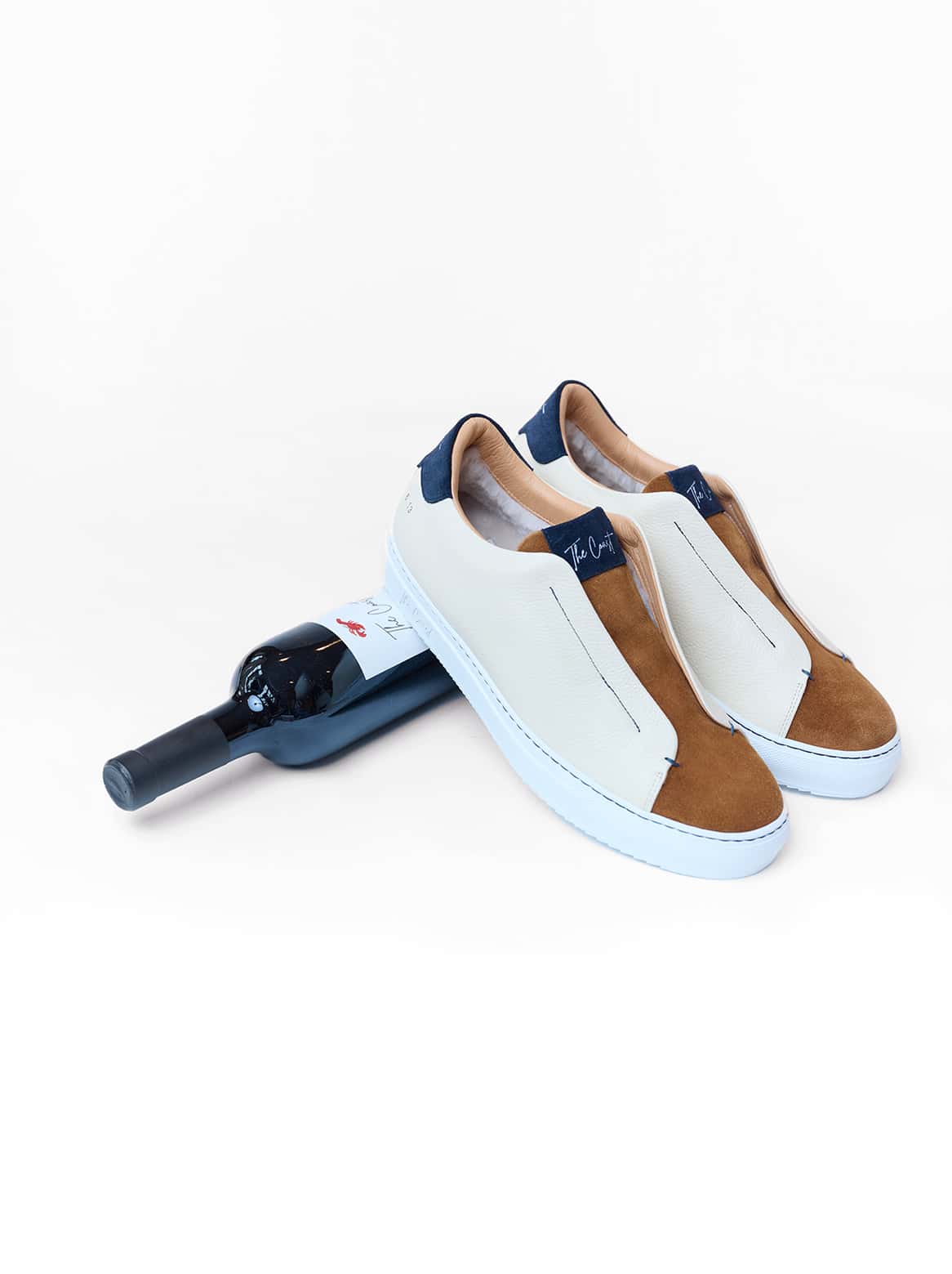 Beni limitierte Slip-In Leder Sneaker für Herren in Creme Cognac