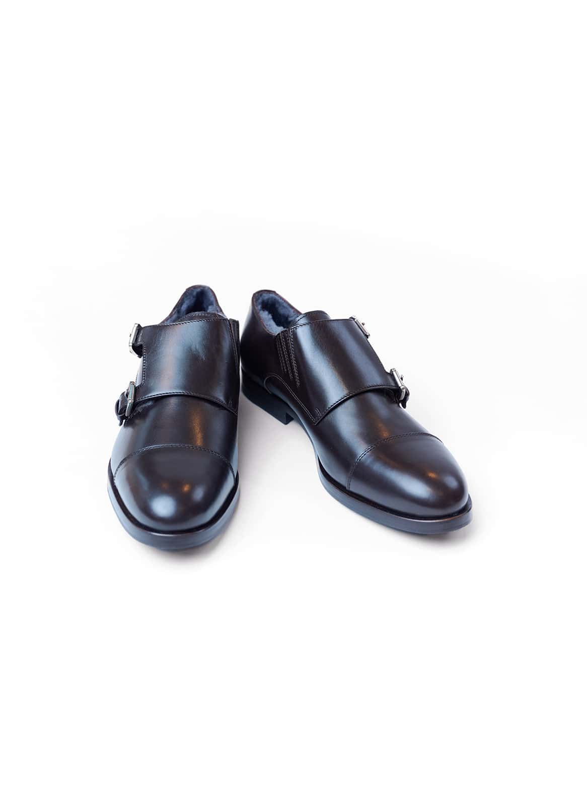 Rahmengenähter Business-Schuh mit Schnallenverschluss – Paaransicht