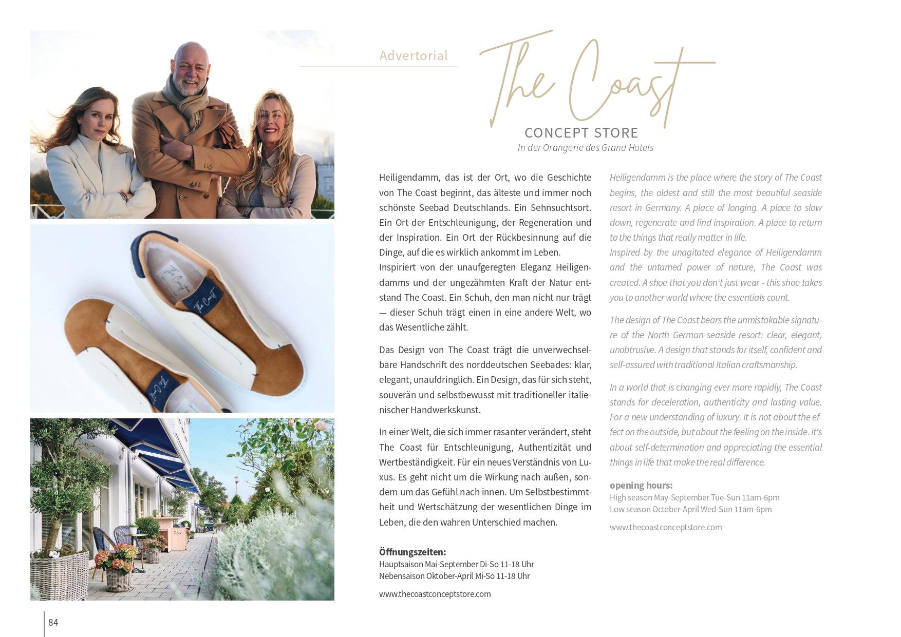 The Coast Concept Store Grand Hotel Heiligendamm Designer Schuhe Italien Presse