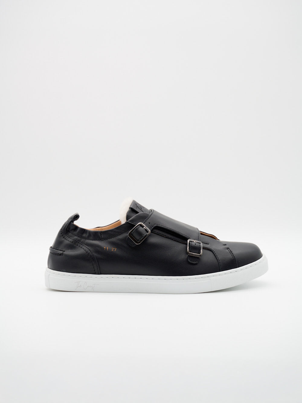 Beni Monk Sneaker Schwarz Herren Seitenansicht Kalbsleder