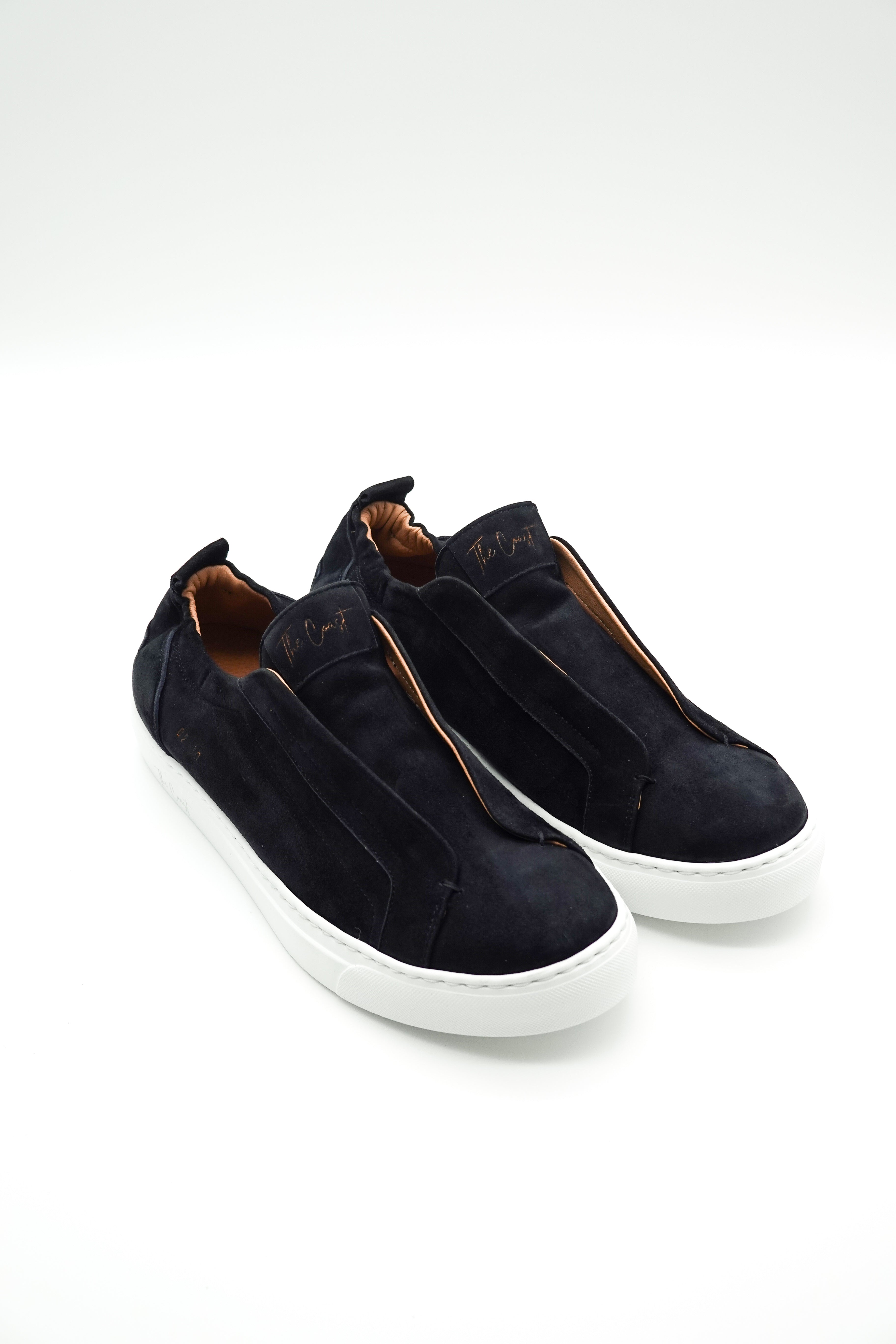 Men's Antonio Suede Slip-On Sneakers in Dark Blue