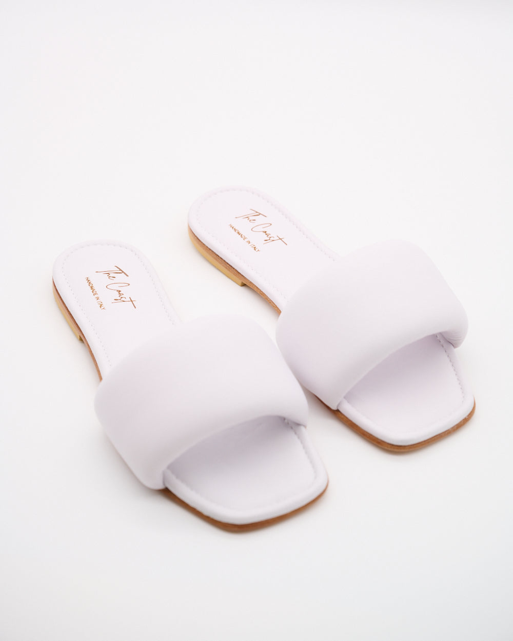 Adriana Leather Slippers for Women in White