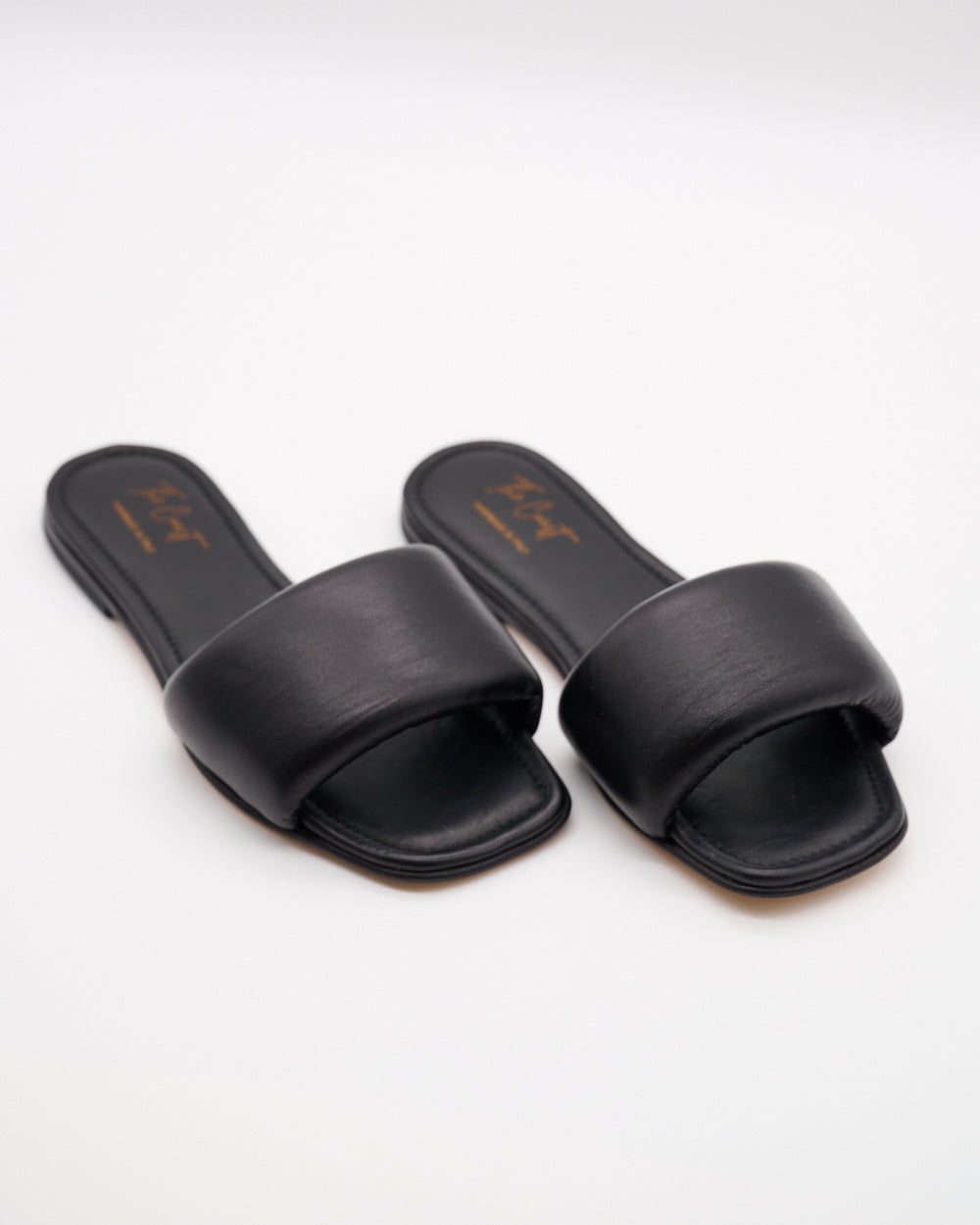 Adriana Leather Slippers for Women in Black
