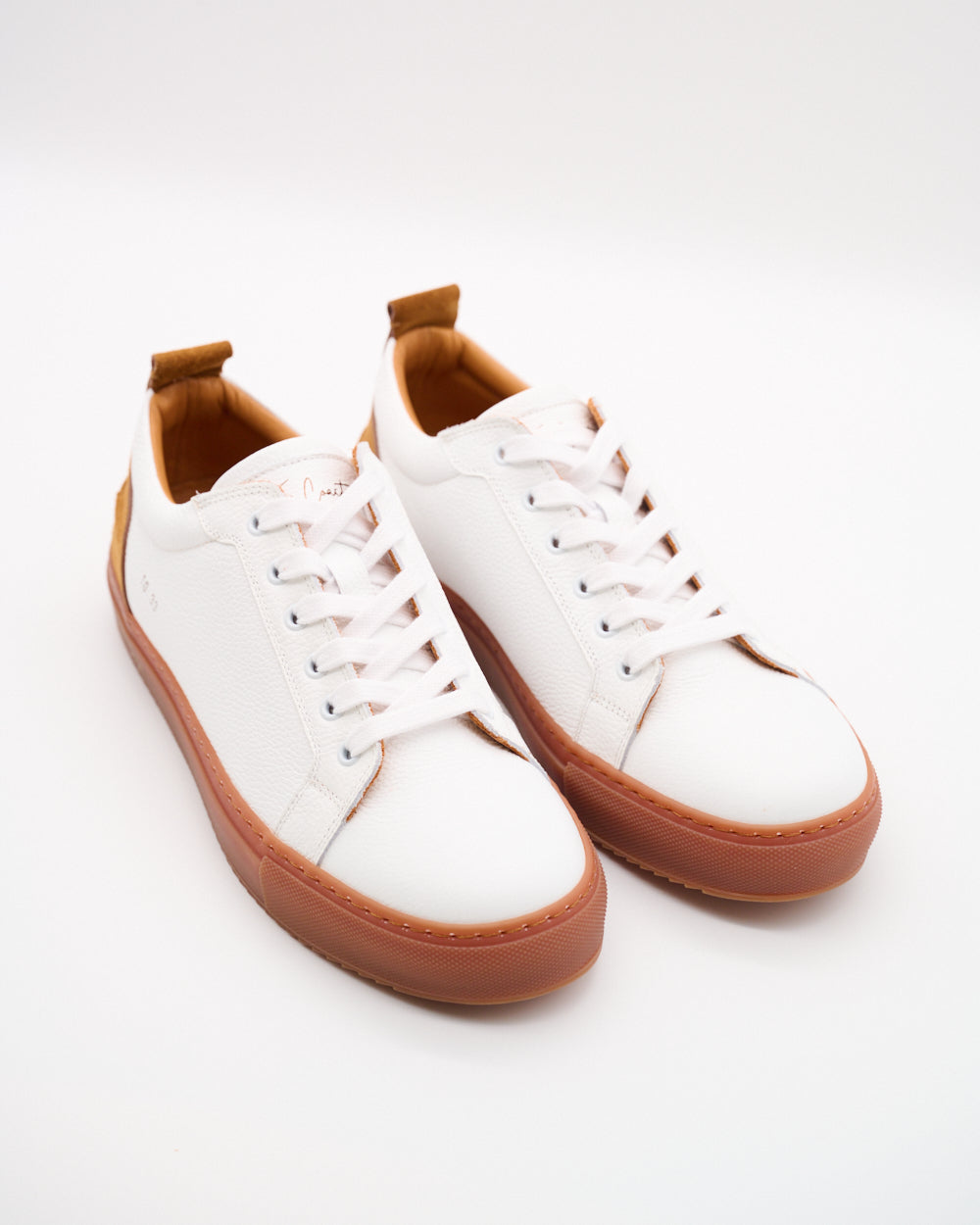 Luca limitierter Leder Sneaker für Herren in Marone Weiss