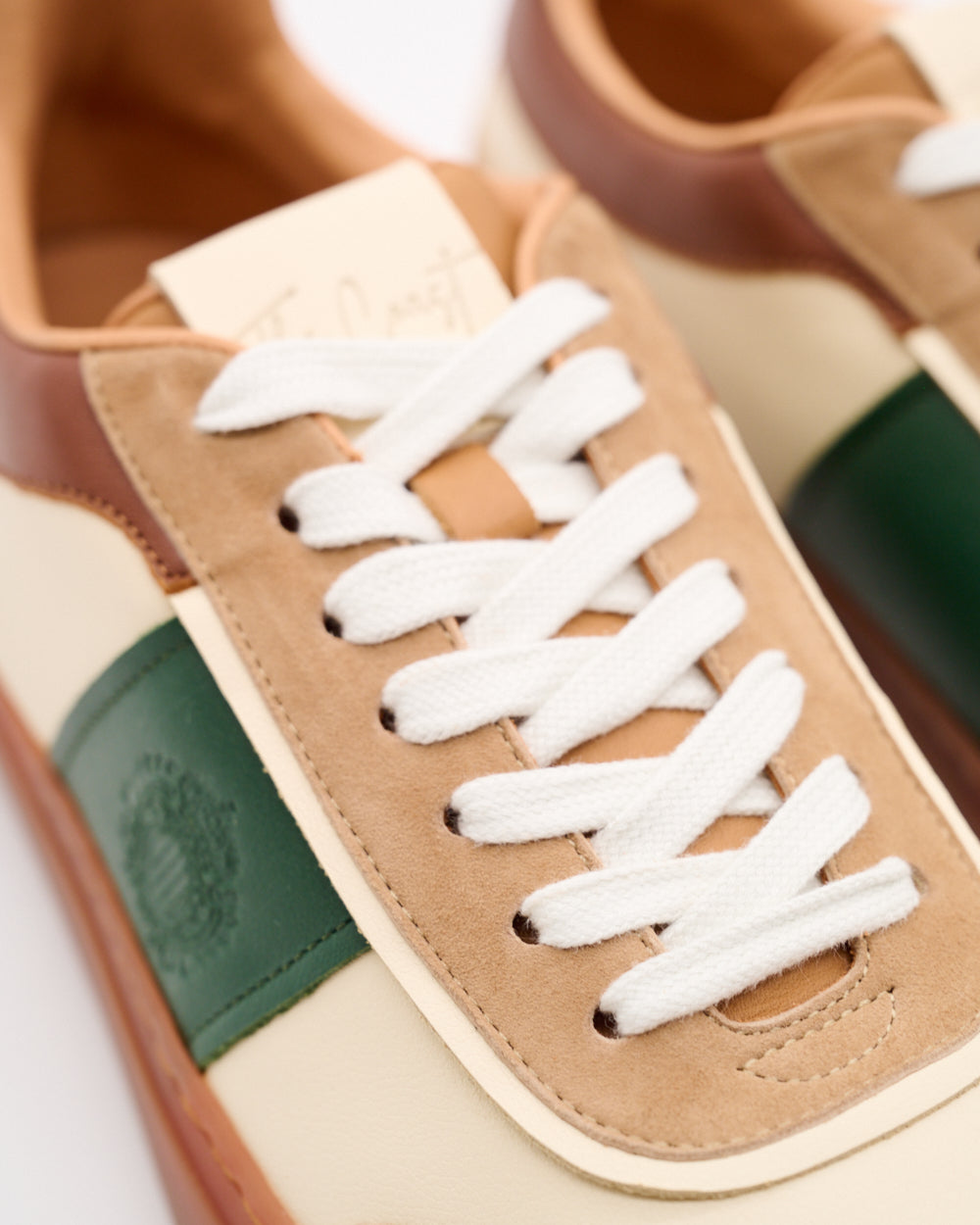 Matteo limitierter Leder Sneaker für Herren in Grün Braun
