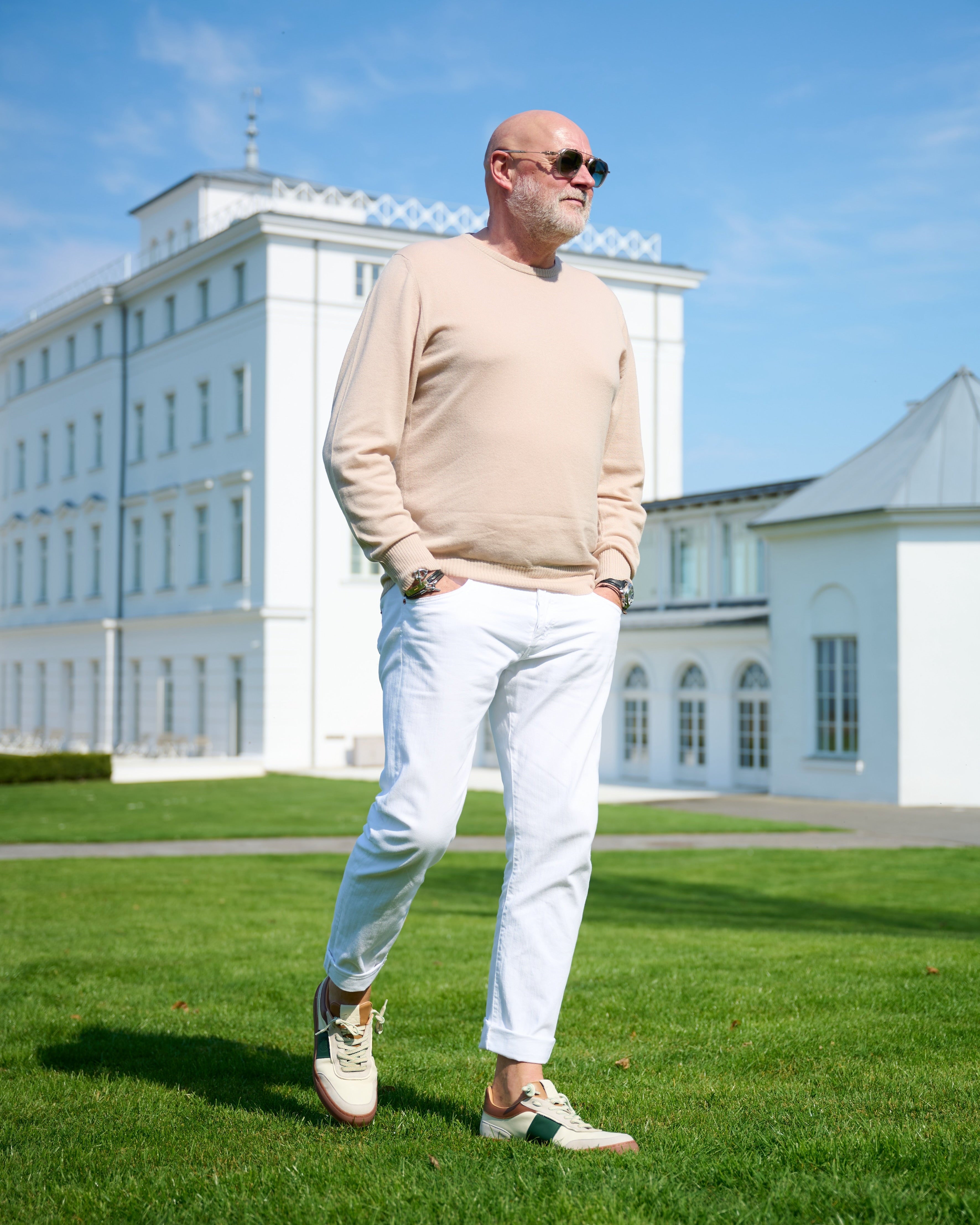 Matteo limitierter Leder Sneaker für Herren in Grün Braun