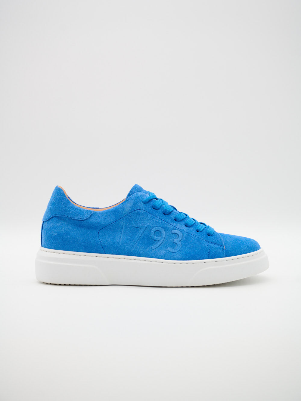 Giacomo Velour Sneaker Blau Herren Seitenansicht Ziegenleder