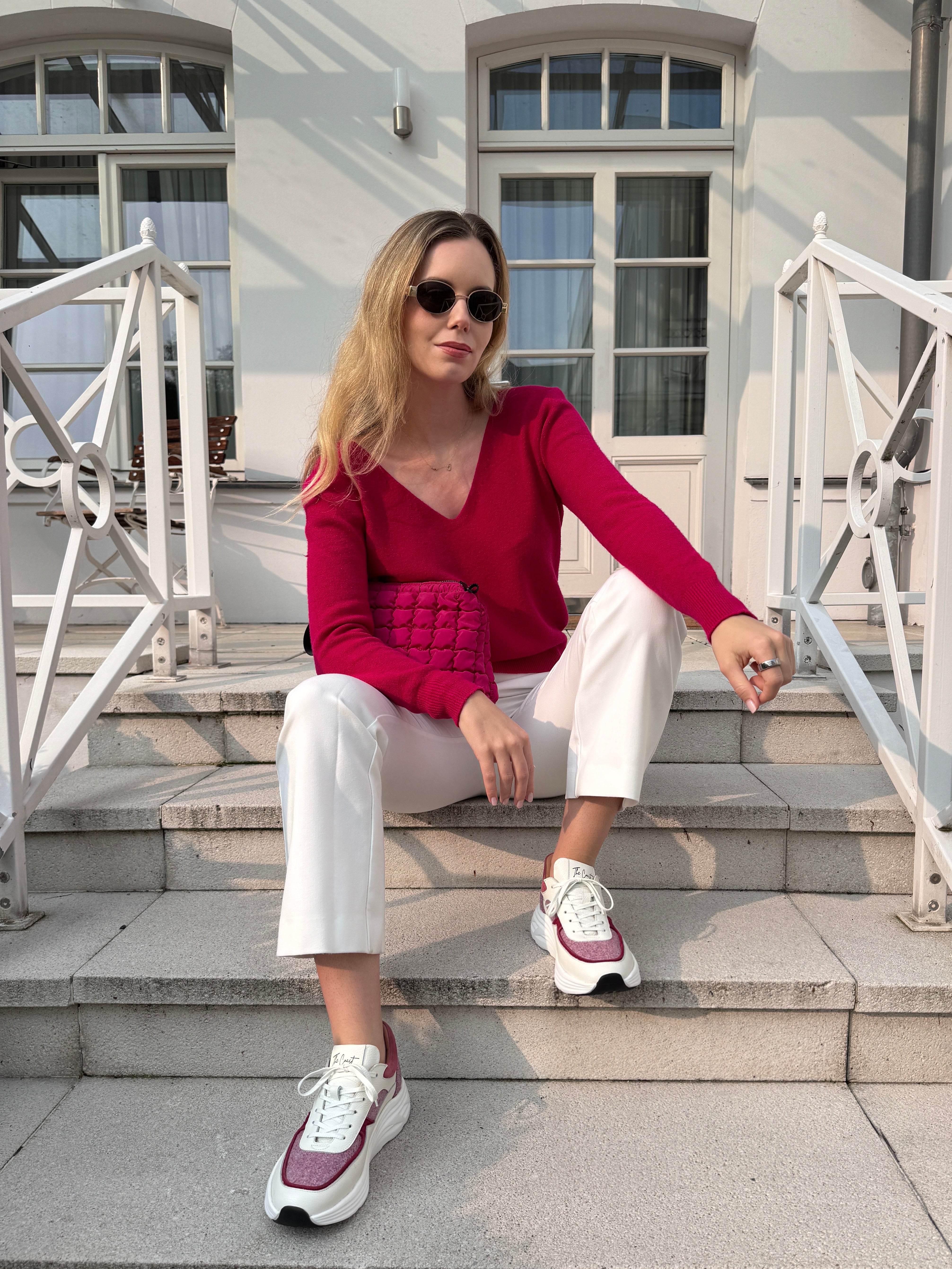Sophia Runners limitierte Sneaker in einer Tweed Edition für Damen in Weiss & Rosé