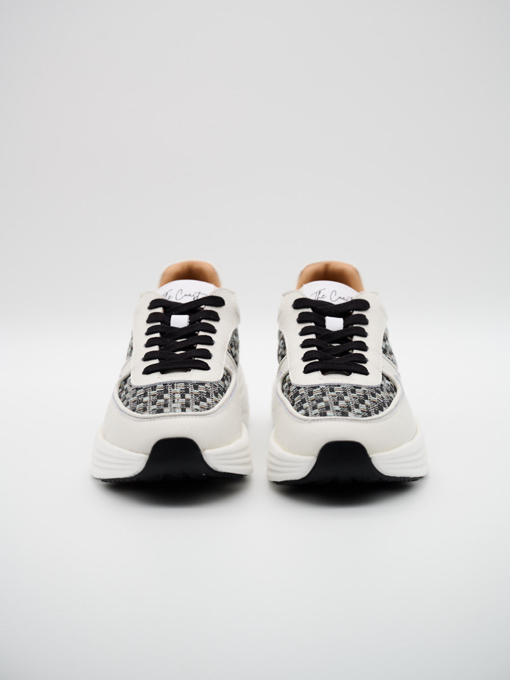 Sneaker Damen Black Offwhite Detail Tweed Struktur und Kalbsleder