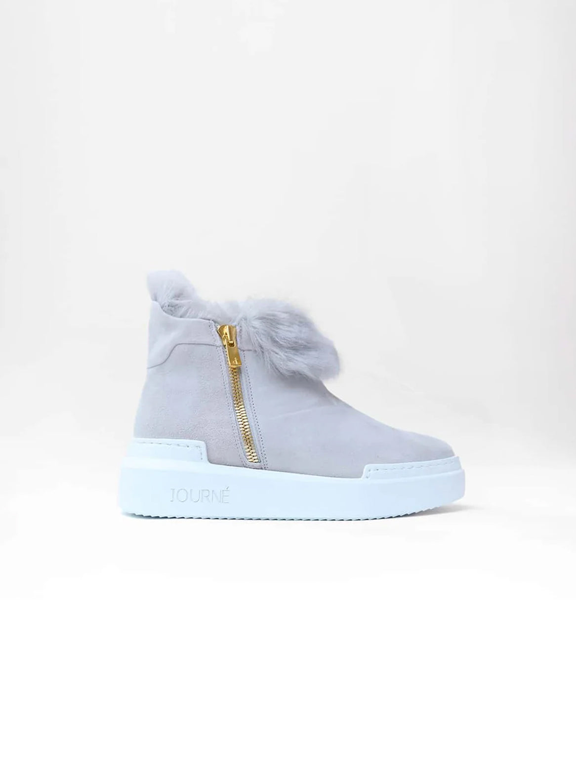 Grazia Chelsea in Grau – Seitenansicht mit heller Gummisohle