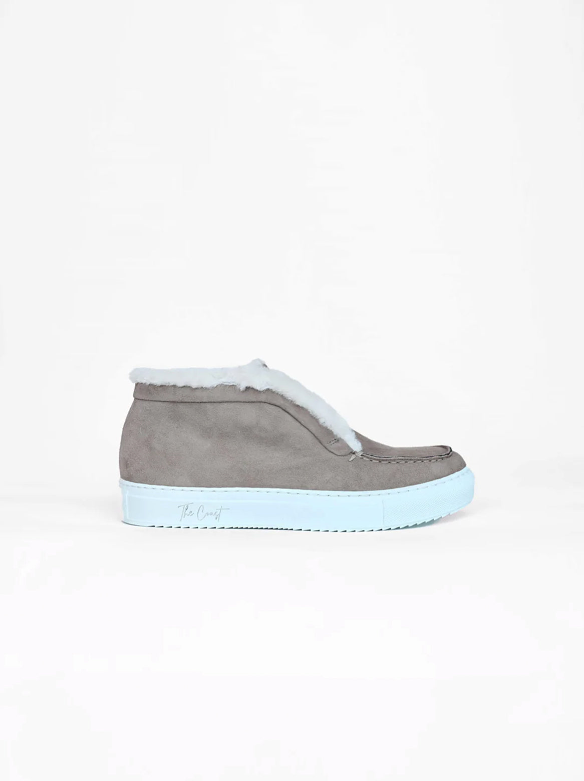 Charlie Damen-Stiefelette in Taupe mit weisser Gummisohle – Seitenansicht
